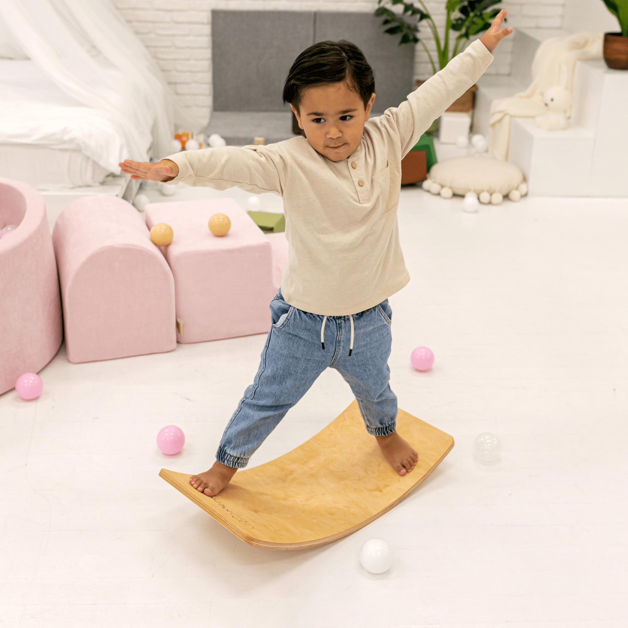 Meowbaby Deska do Balansowania dla Dziecka - Balance Board | Naturalna
