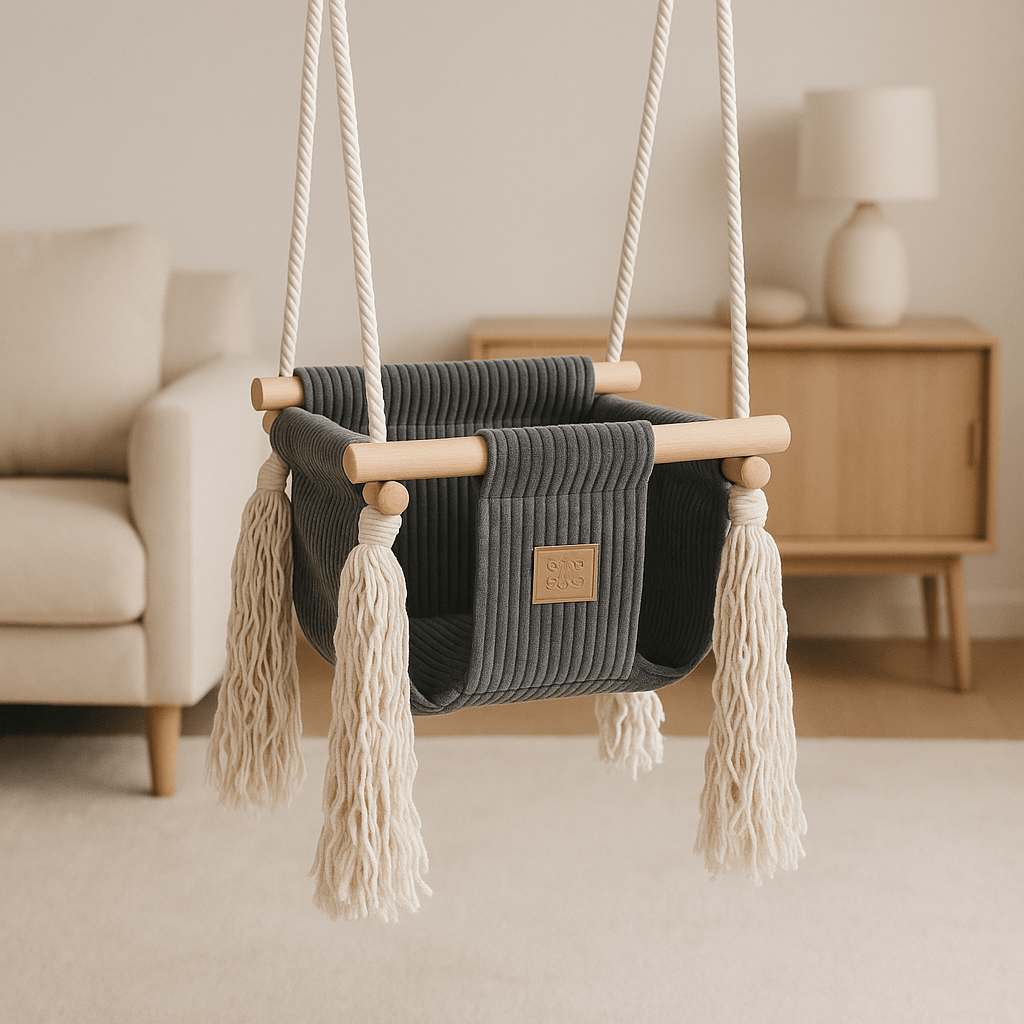 Meowbaby Huśtawka dla Dziecka do Domu – Square Swing | Aesthetic