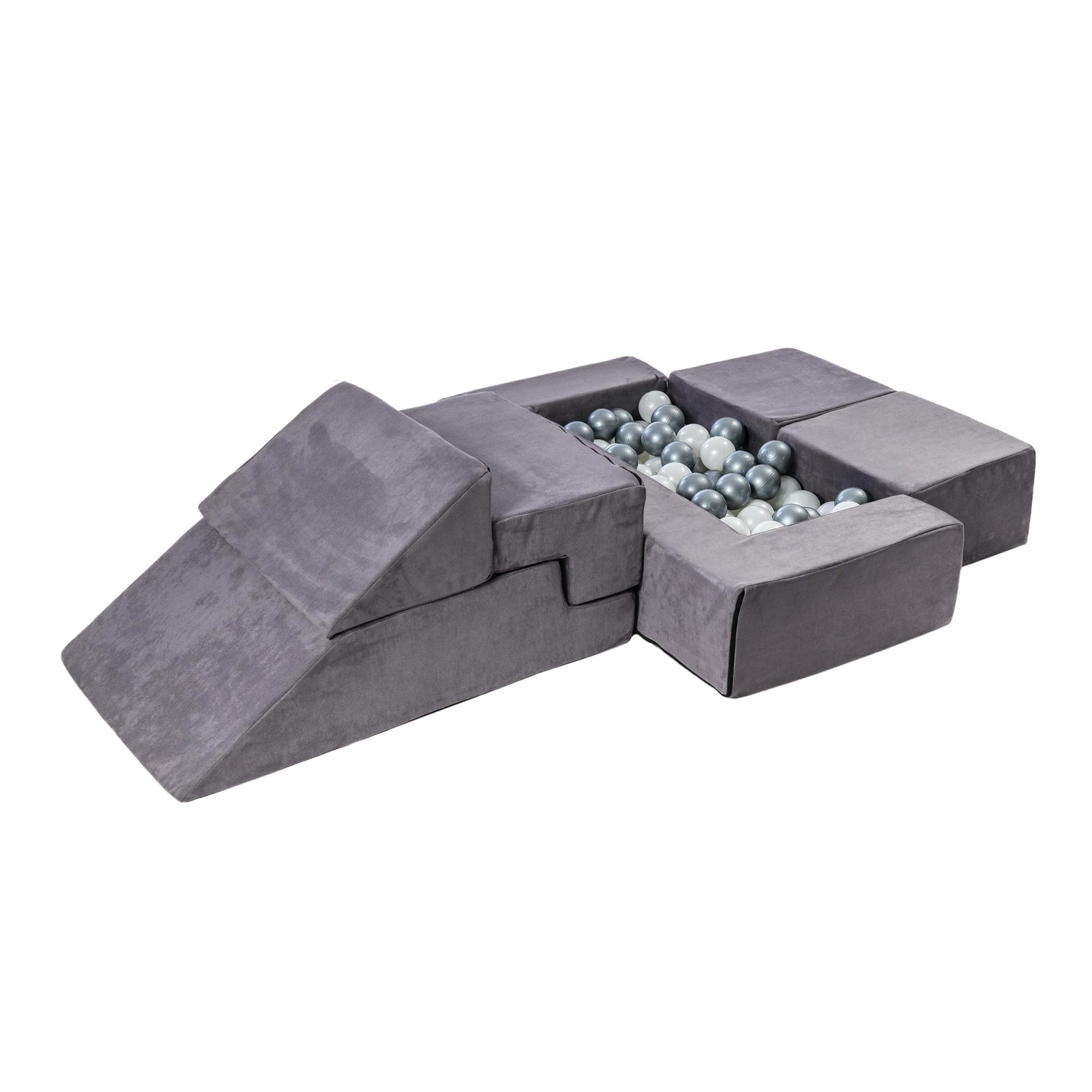 Meowbaby Kids Play Sofa Bricks - Modular Play Couch | 6 Pieces | Velvet